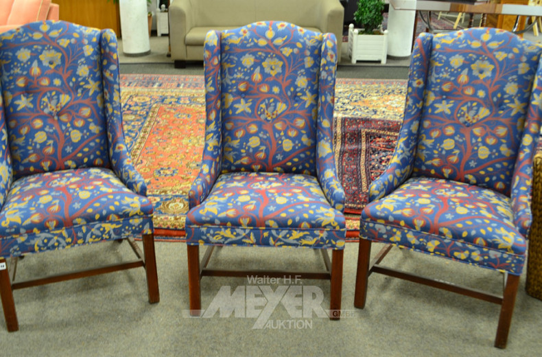 3 Ohren-Sessel mit Stoffbezug: