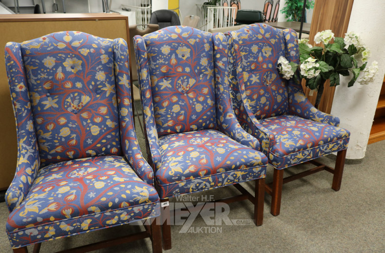 3 Ohren-Sessel mit Stoffbezug: