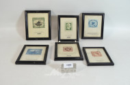 6 Bilder - Radierungen  ''Briefmarken''