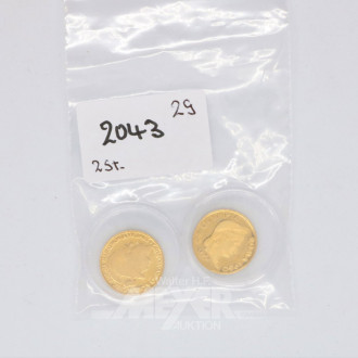 2 kl. Goldmünzen ''I. Ducat''
