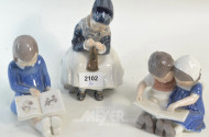 3 Porz.-Figuren ''Lesende Kinder,