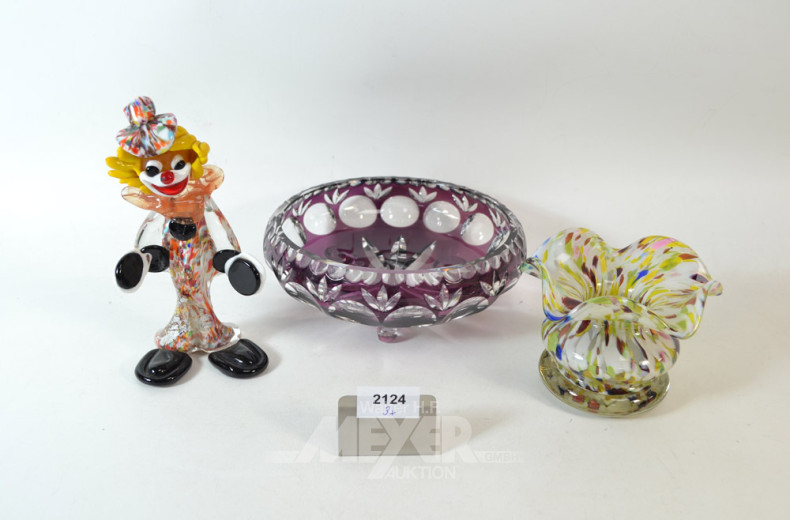 Kristall-Schale, 1 Glasvase