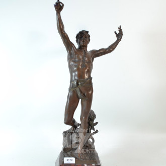gr. Figur ''Männlicher Akt'', Bronzeguß,