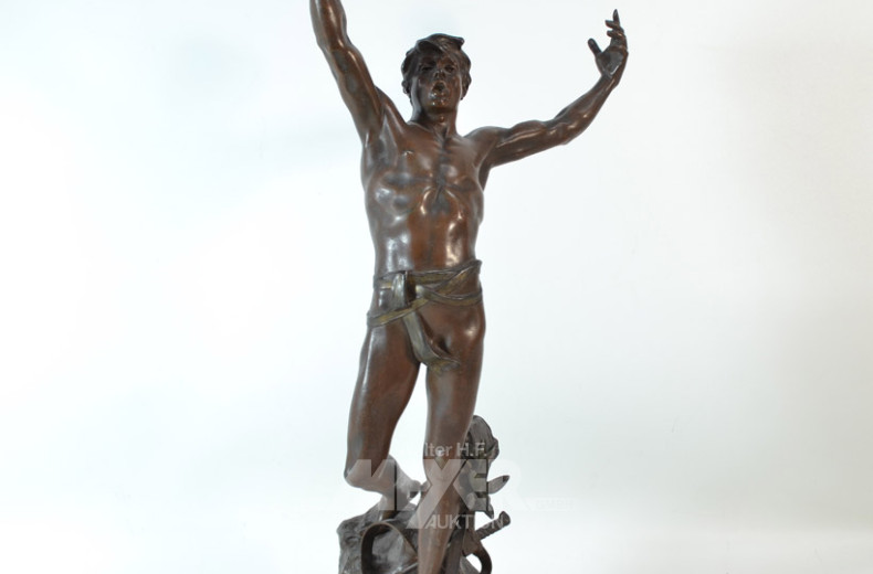 gr. Figur ''Männlicher Akt'', Bronzeguß,