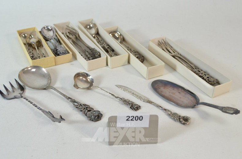 Posten Besteckteile, 800er Silber