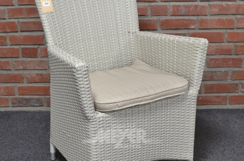 Gartensessel, Kunstoffgeflecht grau