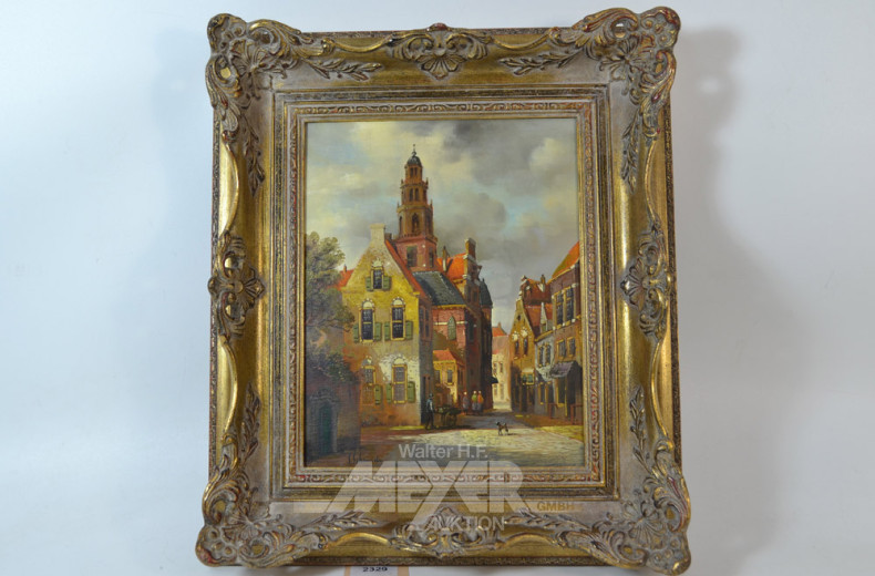 kl. Ölgemälde ''alte Gasse''