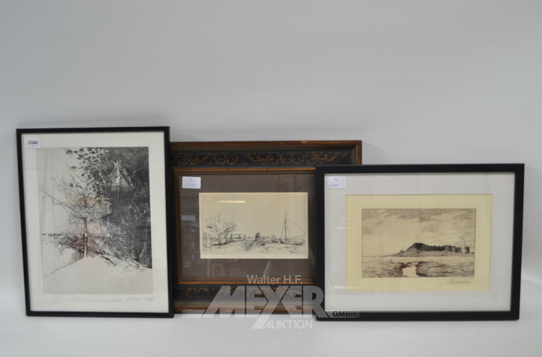 2 Radierungen: Rembrand, Hermenez