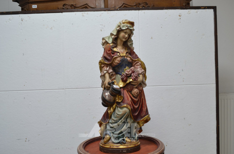 Skulptur ''Blumenmädchen'', auf Holzsockel