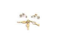 Paar Ohrstecker, 585er GG, je mit
