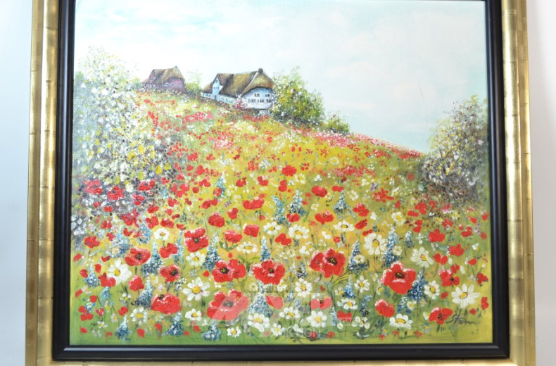 Gemälde ''Wiese mit Mohnblumen''
