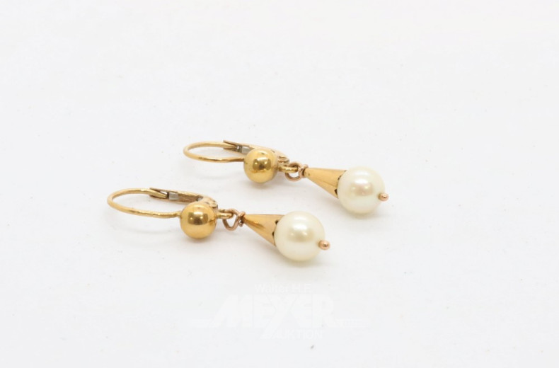 Paar Ohrringe, 750er GG, mit je