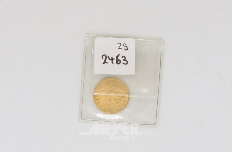 Goldmünze ''20 Mark'' Deutsches Reich