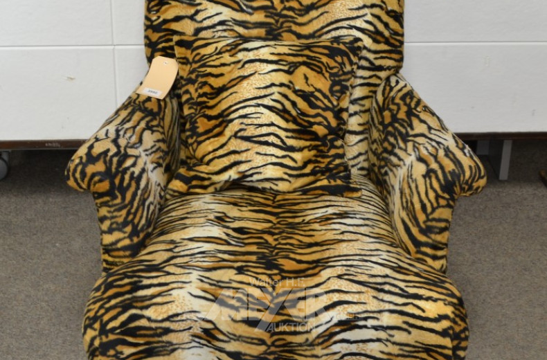 Armlehnsessel, Bezug Stoff Tigerdekor