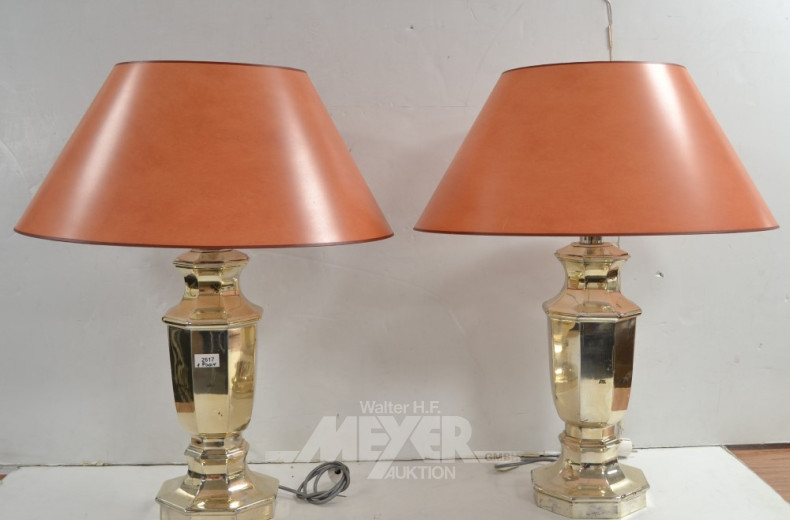 Paar Tischlampen, Metallfuß,
