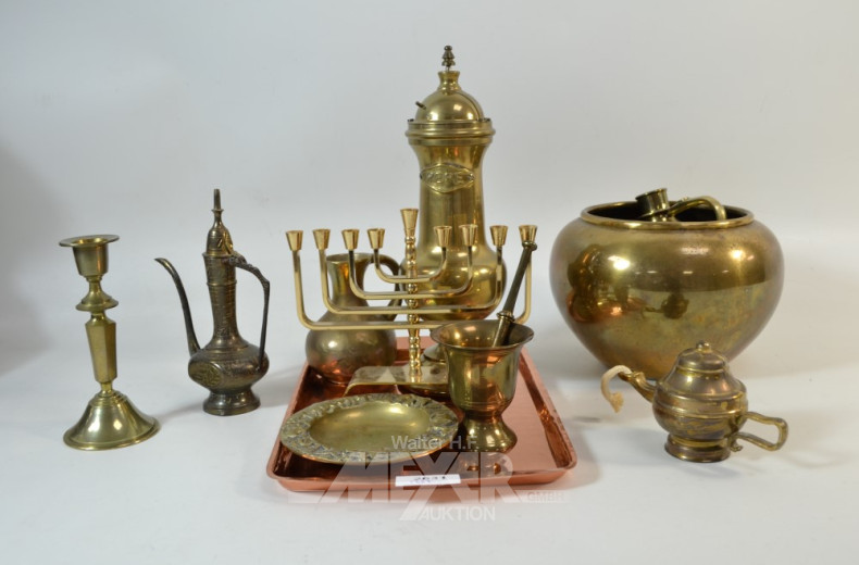 Posten Messing-und Kupfer-Dekorationen: