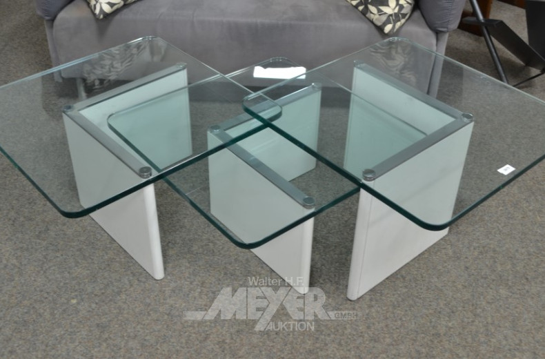 Couchtisch, 3-tlg., Holzgestell