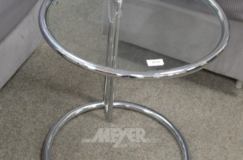 runder Beistelltisch, Chromgestell,