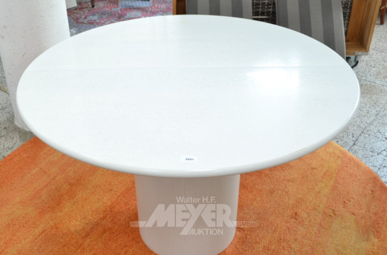 runder Esstisch, Holz weiß