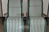2 Garten-Klappliegestühle, Alu-Gestell