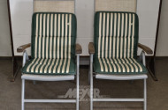 2 Garten-Klappliegestühle, Alu-Gestell