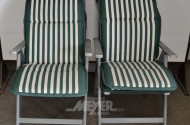 2 Garten-Klappliegestühle, Alu-Gestell,