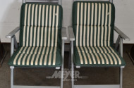 2 Garten-Klappliegestühle, Alu-Gestell,