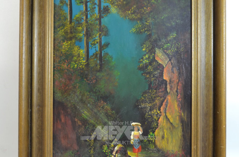 Gemälde ''Frau mit Korb im Tal''