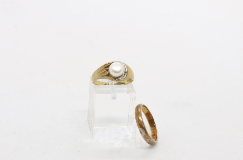 2 Damenringe, 333er GG