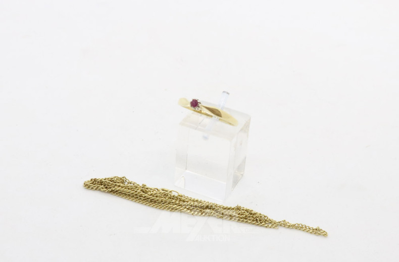 schmaler Ring und 1 lange Kette (defekt)