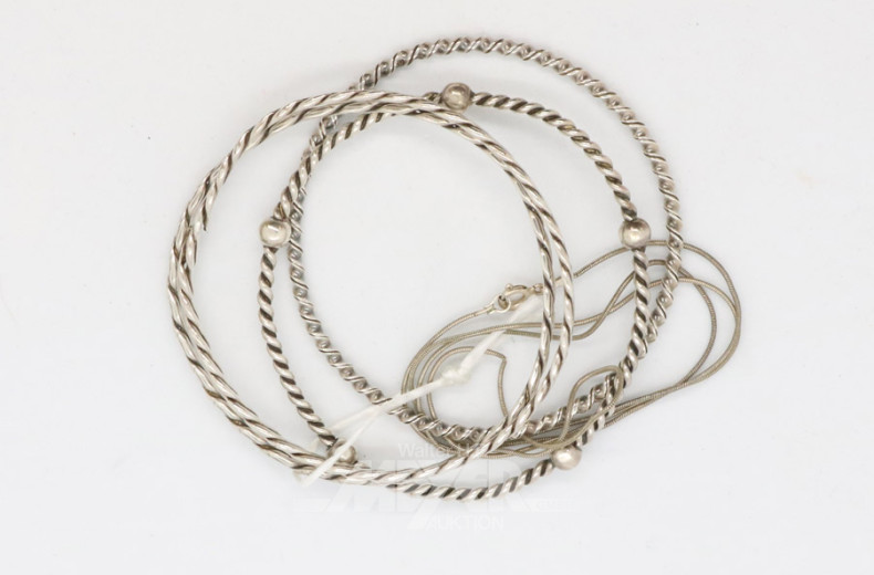 Kettchen und 1 Armreif, Silber