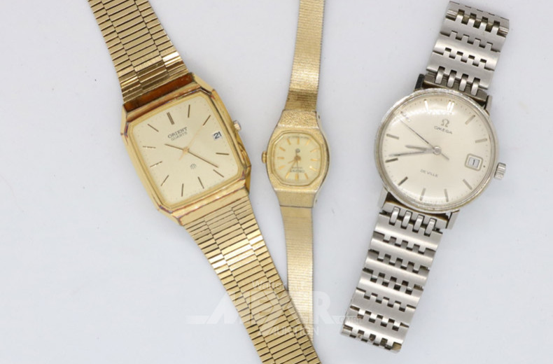 3 versch. Armbanduhren