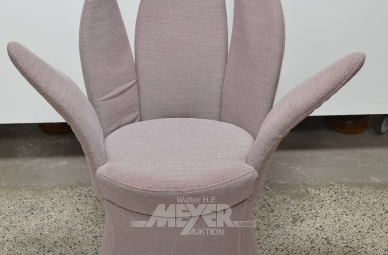 moderner Sessel, Stoff fliederfarben,