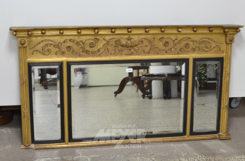 Wandspiegel, goldfarbiger Rahmen