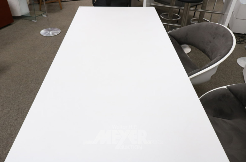 Esstisch, diamantweiß, Buchegestell,