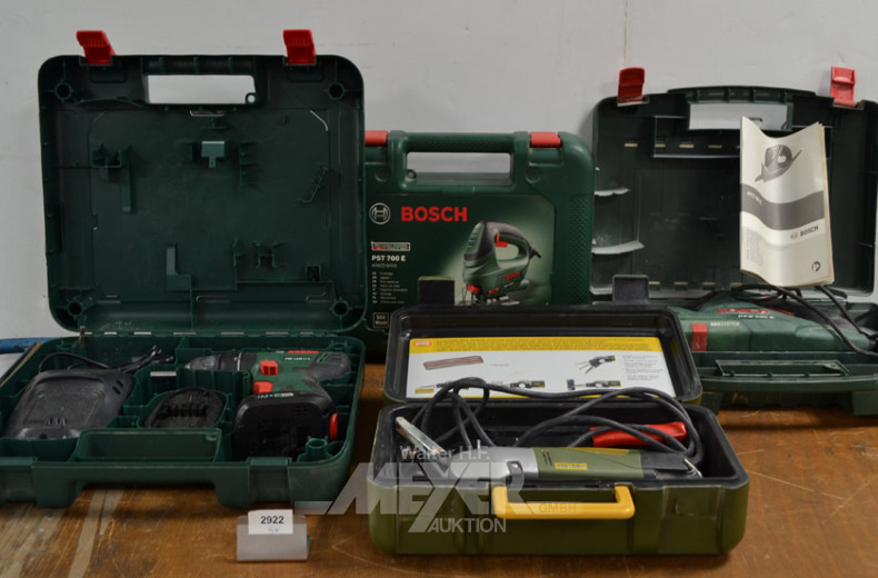 3 Handmaschinen ''Bosch'', je mit Koffer: