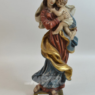 Holz-Figur ''Maria mit Kind, ca. 38 cm
