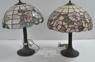 2 Tischlampen nach Tiffany-Art, ca. 57 cm