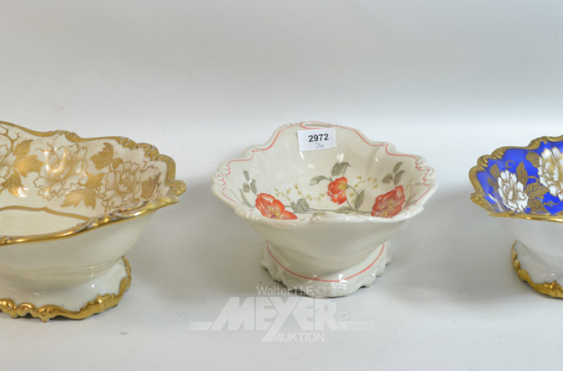 3 div. Porz.-Gebäckschalen ''Rosenthal''