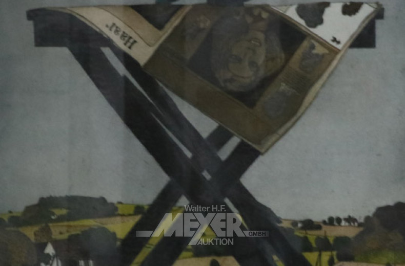 Druck, ''Landschaft mit Artischocke''