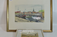 Lithografie ''Stade-Hafen''
