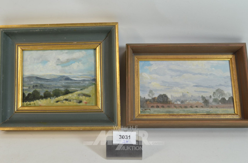 2 kl. Ölgemälde ''North Valley'', 1973