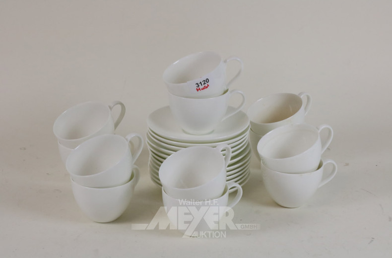 12 Porz.-Kaffeetassen mit Untertassen ''V&B''