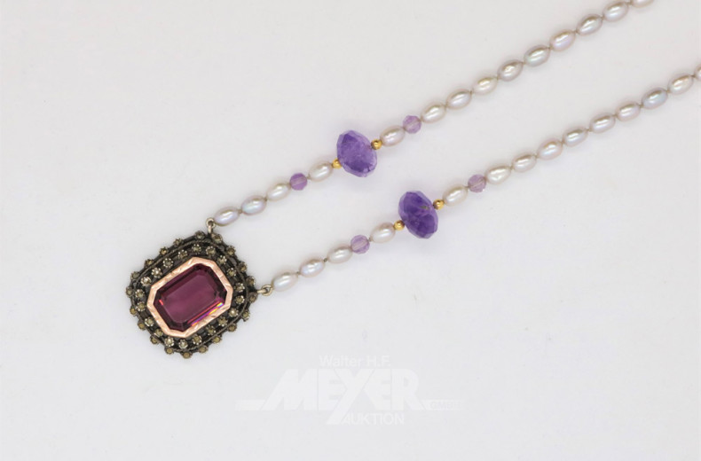 Süßwasser-Perlenkette mit Silberschließe