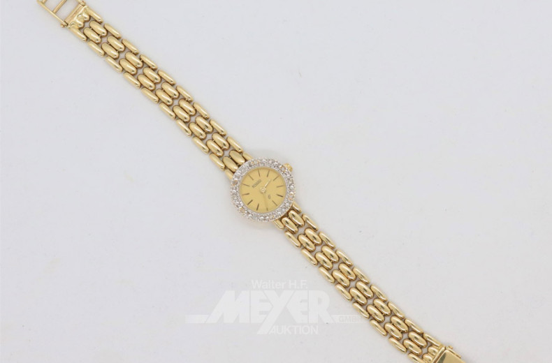 kl. Damenarmbanduhr, 585er GG, RIVADO,