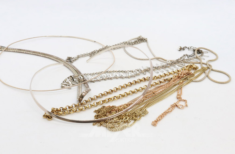 Posten versch. Silberketten und Colliers