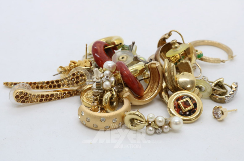 Posten versch. Ohrstecker und Creolen,