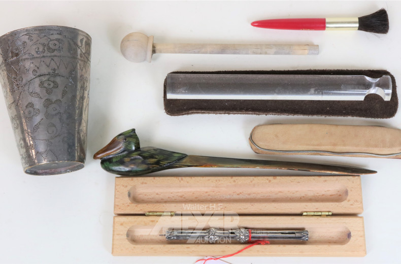 kl. Posten Deko: Silber-Bleistift,