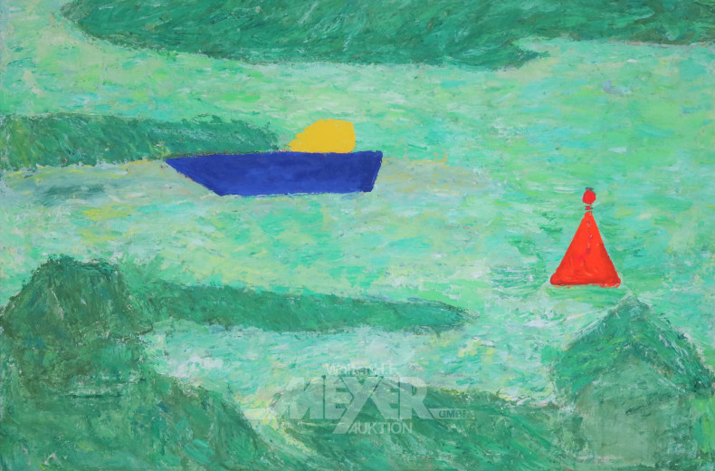 Gemälde ''Boot vor der Küste''