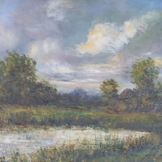 kl. Gemälde ''Landschaft mit See''